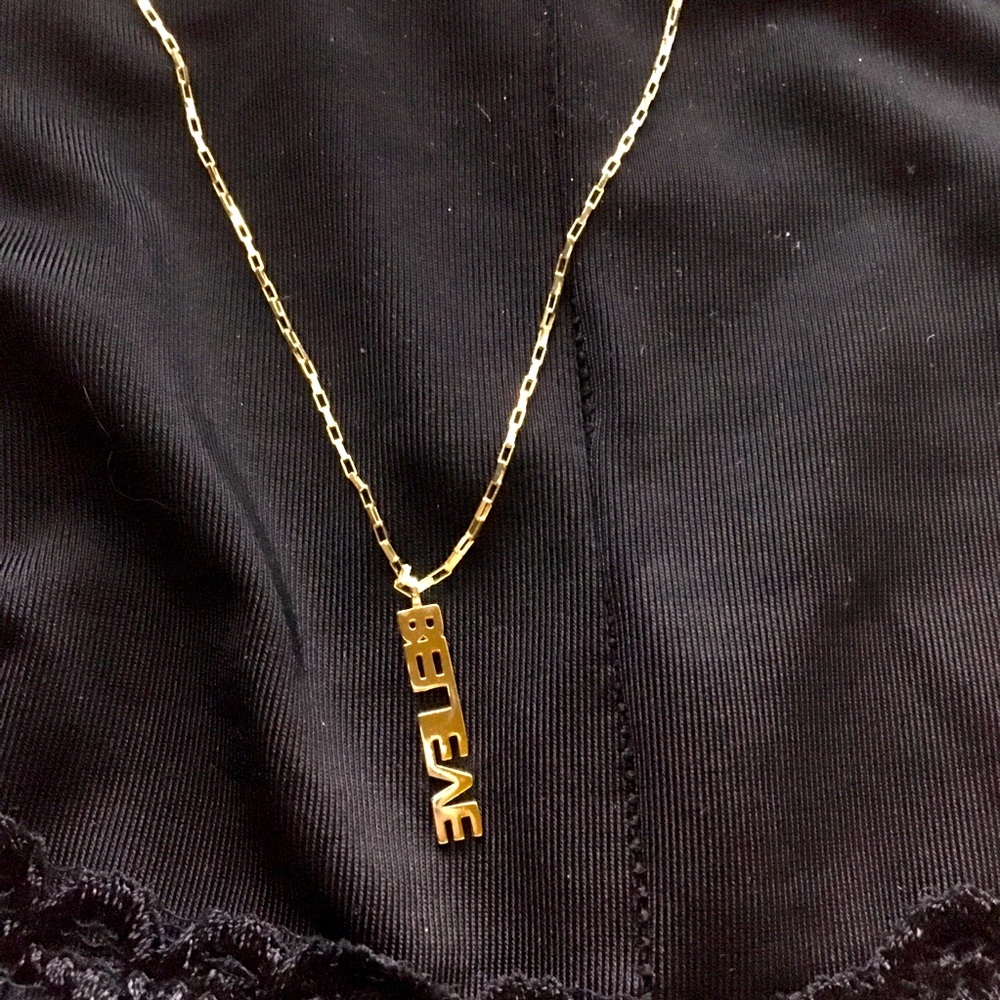 NWT GOLD PLATED 925 “BELIEVE” NECKLACE
